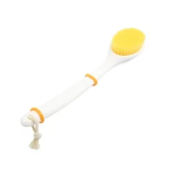 Unique Bargains Soft Bristle Curved Plastic Massage Scrub Handle Cleansing Brush