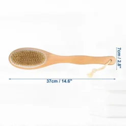Unique Bargains Double Sided Bath Brush Wood Back Scrubber With Long Handle For Shower 14.6 Inches Brown 1 Pcs -Body Care Shop GUEST 2cc162b3 d933 48ac 965e 706ef7e4c3b3