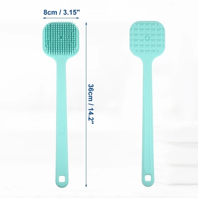 Unique Bargains Soft Silicone Bath Brush Non-Slip Back Scrubber With Long Handle For Men And Women 3 Unique Bargains Soft Silicone Bath Brush Non-Slip Back Scrubber With Long Handle For Men And Women