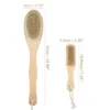 Unique Bargains Dry Brushing Body Brush Set Dual Sided Long Handle Back Scrubber For Wet Dry Brown