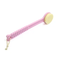 Unique Bargains Soft Bristle Anti Slip Handle Shower Body Rubbing Brush Exfoliating Scrub Tool Pink