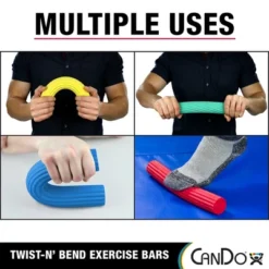CanDo Twist-n' Bend Flexible Resistance Bars For Grip And Forearm Strengthening, Physical Therapy, Rehabilitation, Injury Recovery, And Pain Relief