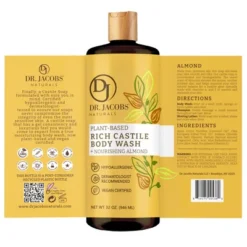 Dr Jacobs Naturals Rich Castile Almond Body Wash Hypoallergenic Vegan Sulfate-Free Paraben-Free Dermatologist Recommended 32oz - Almond -Body Care Shop GUEST 77f0007a ef2d 4979 b542 e833281a63c7
