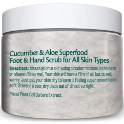 Superfood Body Scrub, Exfoliating Body Scrub, M3 Naturals, Cucumber & Aloe, 12oz