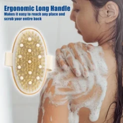 Unique Bargains Bath Brush Wood Back Scrubber For Shower For Wet Or Dry Brushing 4.9 Inches Brown 1 Pcs -Body Care Shop GUEST b2621b85 48f2 49de bb8f 246e4573a906