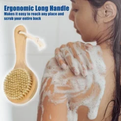 Unique Bargains Double Sided Bath Brush Wood Back Scrubber With Handle For Shower Brown 1 Pcs -Body Care Shop GUEST cc4a1115 f0c1 4d1b 83a0 d4b2b4069cb4