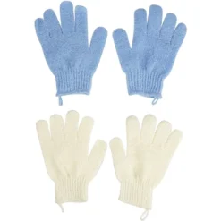 Glamlily 6 Pairs Body Exfoliating Shower Gloves, Bath Scrub Wash Mitt For Women, Men, Spa, Massage (Red, Cream, Blue, Pink, Green, Turquoise) -Body Care Shop GUEST df76cd71 acaf 4138 a668 18d62d2a41f1