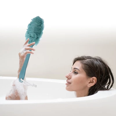 Unique Bargains Body Bath Brush Back Scrubber Loofah Shower With Long Handle For Skin Exfoliating PP Mesh 1 Pcs 3 Unique Bargains Body Bath Brush Back Scrubber Loofah Shower With Long Handle For Skin Exfoliating PP Mesh 1 Pcs