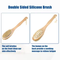 Unique Bargains Double Sided Bath Brush Wood Back Scrubber With Long Handle For Shower 14.6 Inches Brown 1 Pcs -Body Care Shop GUEST e89d7bf2 2a9a 44ca b2b3 5d6388ceab54