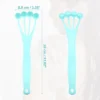 Unique Bargains Silicone Body Scrubber Massage Back Washer Body Shower With Long Handle Blue